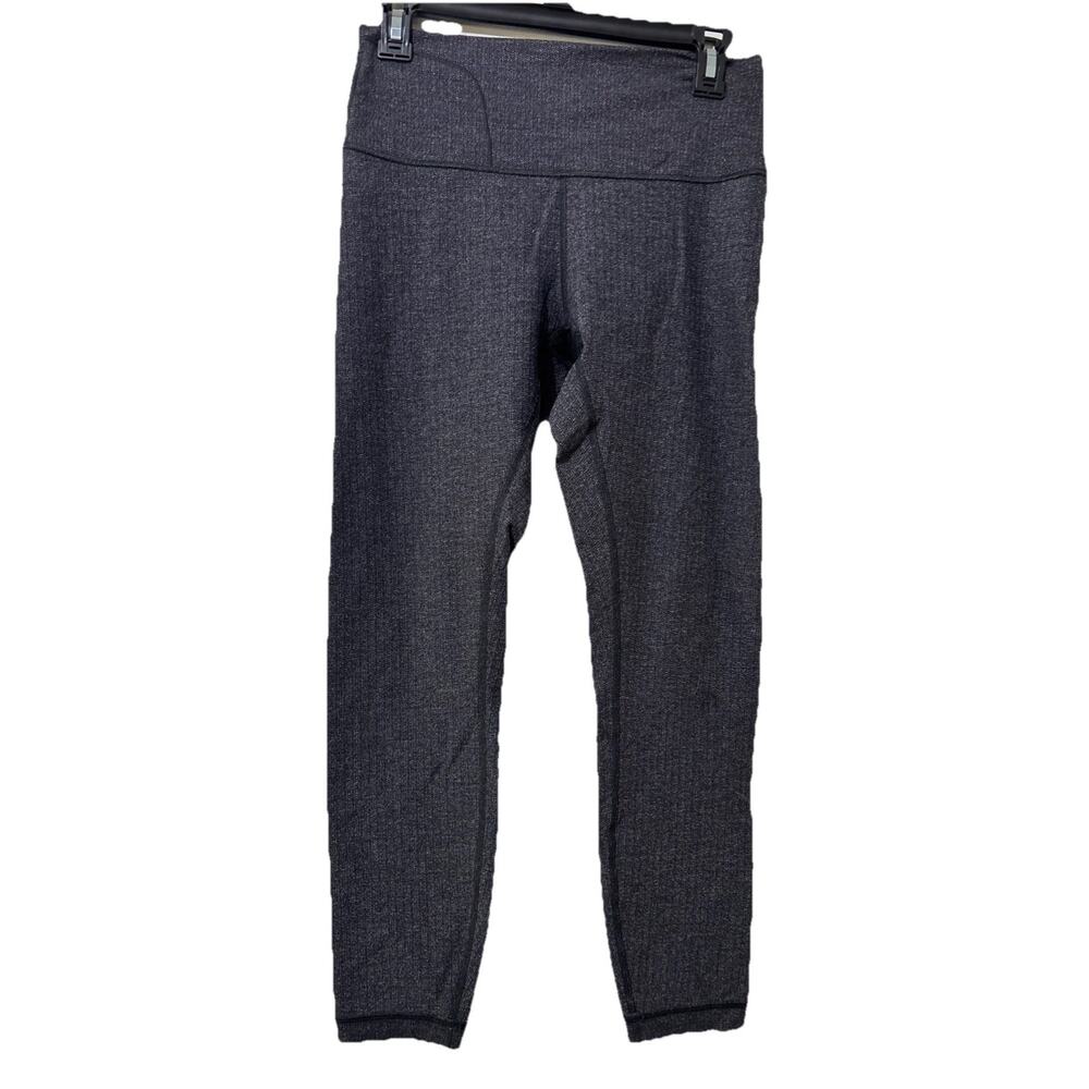 Lululemon Leggings Size 8 Gray & Black Tweed Flecked Pocket